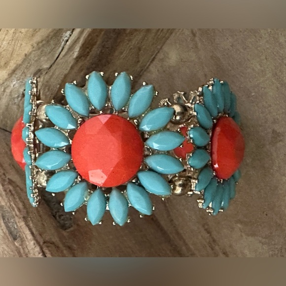 BNIB TURQUOISE AND ORANGE BRACELET/ RING SET USED ONCE FOR SPECIAL EVENT - Picture 6 of 8